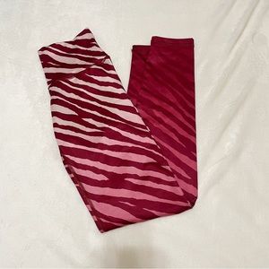 Aerie High Waist Ombré Pink Zebra Workout Yoga Pants Size Medium